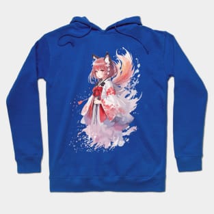 Kawaii baby in Kitsune fox kimono Hoodie